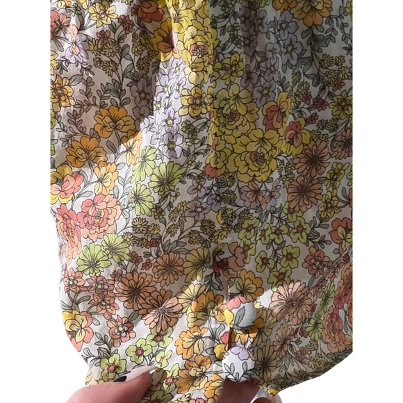 For Love & Lemons Esme Cotton SET Floral Print Halter Crop Top Shorts Set - Picture 3 of 6